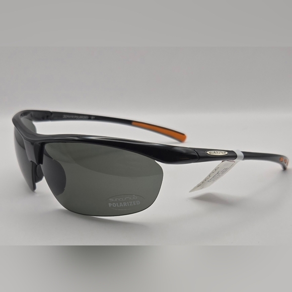 NWT Suncloud Polarized Sport Sunglasses Black Wrap Shield Frame - Picture 6 of 13